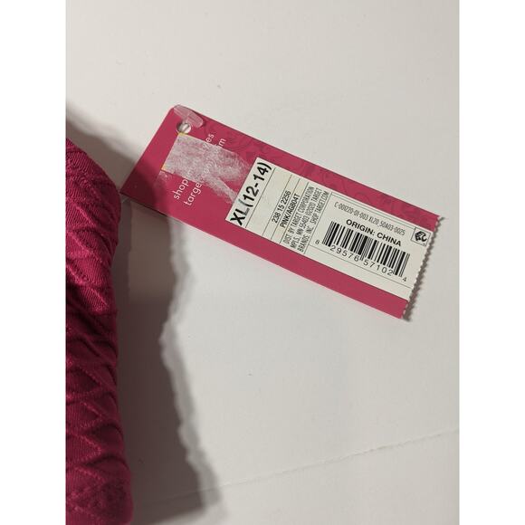 Xhilaration Bikini Top Textured V Neck Pink Juniors XL Bralette Swimsuit Beach - Picture 4 of 11